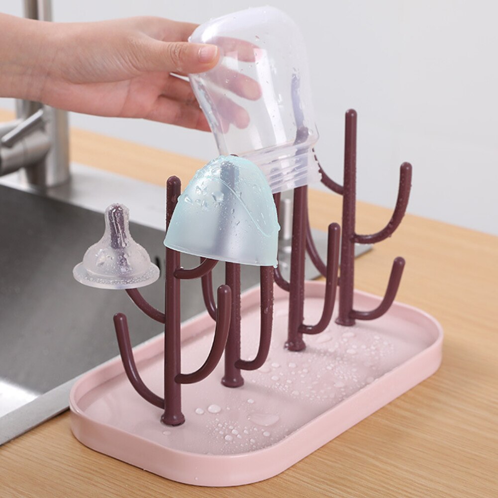 Cactus forme détachable gain de place étendoir salle de bain comptoir de cuisine support de verre ABS Simple stockage multifonctionnel Drain