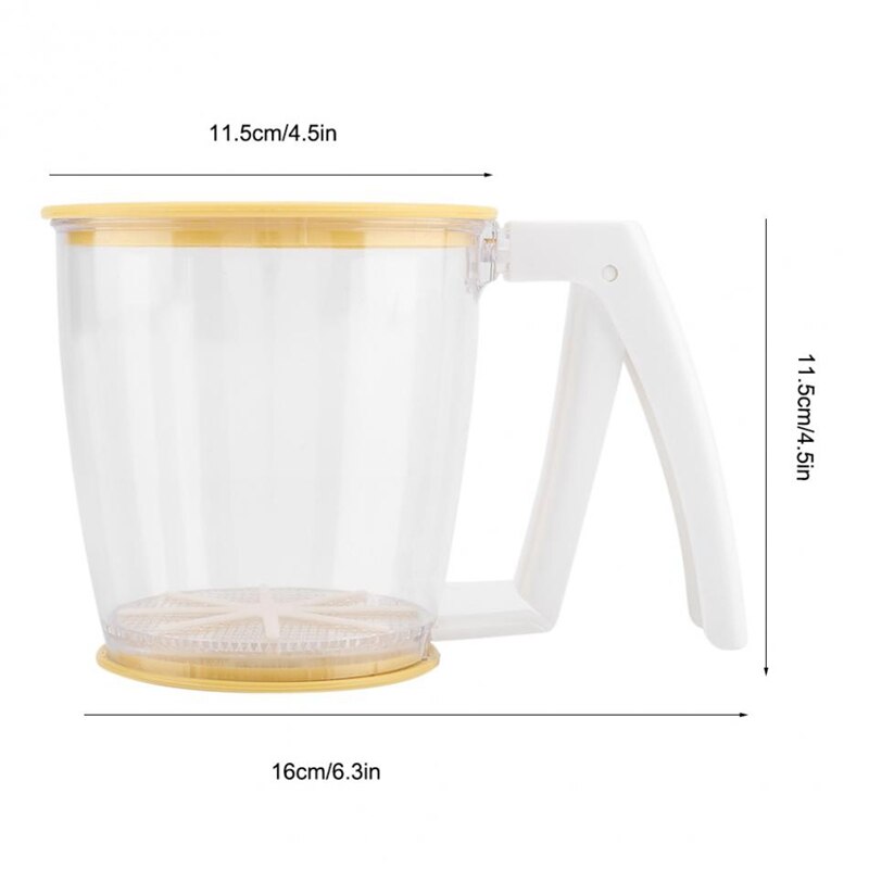 Hand-Held Cup Flour Sifter Strainer Powder Mesh Sieve Baking Supplies Tools With Lid Flour Sifter