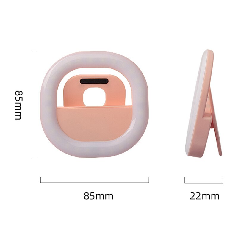 Universele 3W Selfie Lamp Mobiele Telefoon Lens Draagbare Flash Ring Mini Led Lichtgevende Ring Clip Light Voor Iphone 8 7 6 Plus Samsung