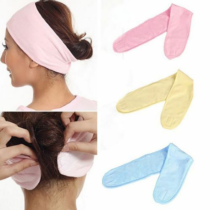 Serre-tête avec serviette réglable, bandeau anti-transpiration, antidérapant, extensible, lavable, pour le maquillage du visage, le sport