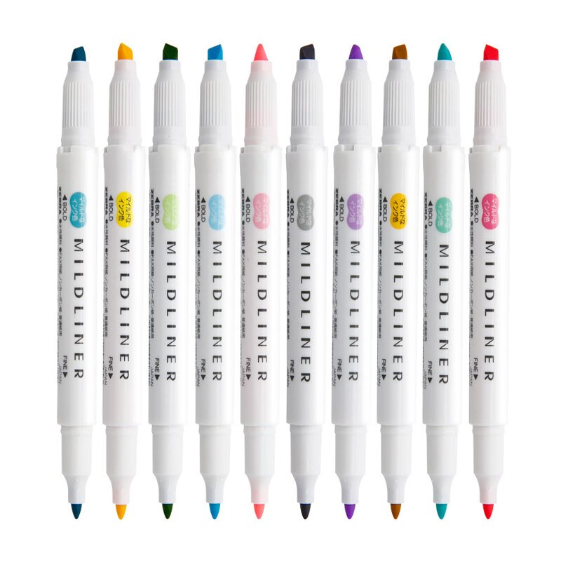 Mildliner-Set de rotuladores de doble punta, artículo de papelería japonesa, marcador para dibujar con colores, bolígrafos para la escuela, suministros para la oficina, 5 unidades por juego