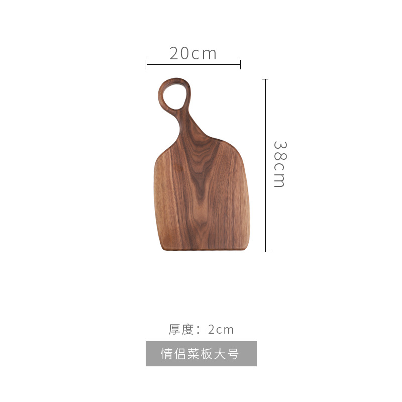 Black Walnut Wood Cutting Board with Handle Wooden Chopping Board Irregular Cutting Board for Meat Bread Charcuterie Board: L