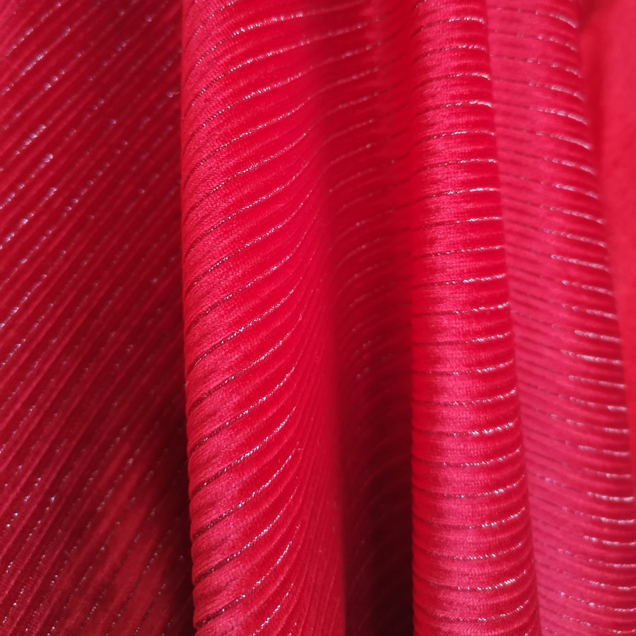 Velvet Dress Fabric Glittery Stripe Stretchy Velvet Bling Shimmer Sewing Fabric