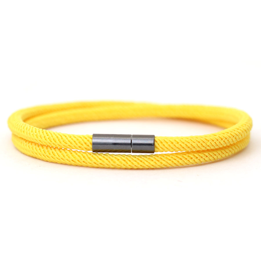 Noter, recién llegado, pulsera de cuerda para hombre, pulsera de nailon de 4mm de doble capa con hilo de la suerte, hebilla desmontable negra de níquel, para él: VERMEIL
