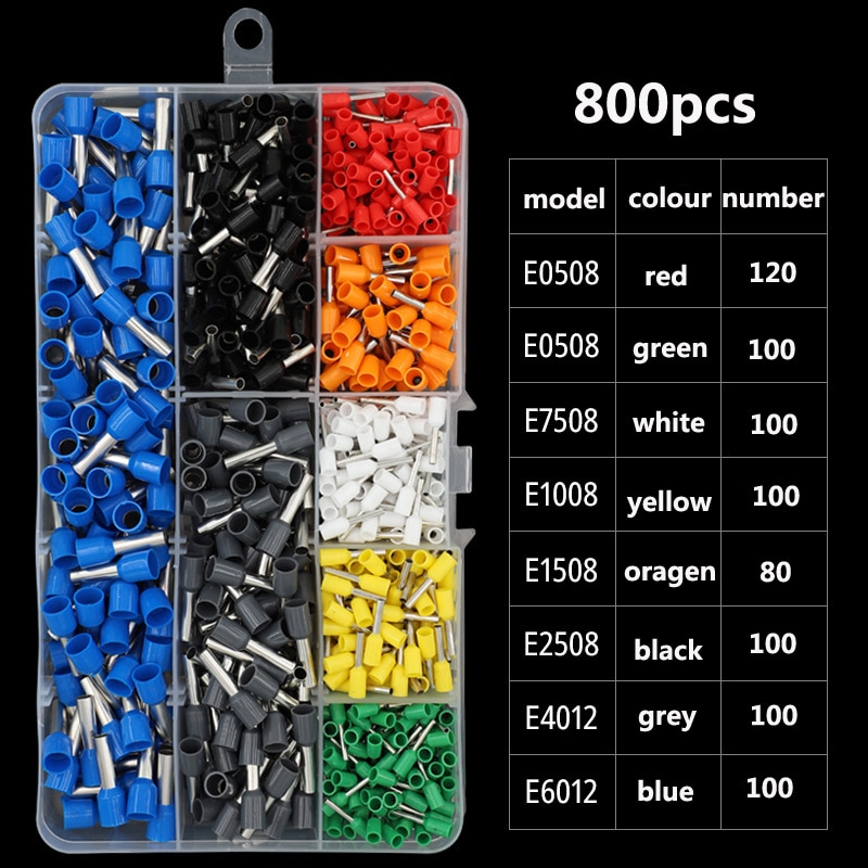 Crimping PliersWire end Ferrule Pieces of Cable lugs Tool Kit 0.5-10mm² for Insulated Uninsulated Wire Rope Ratchet Cable lugs