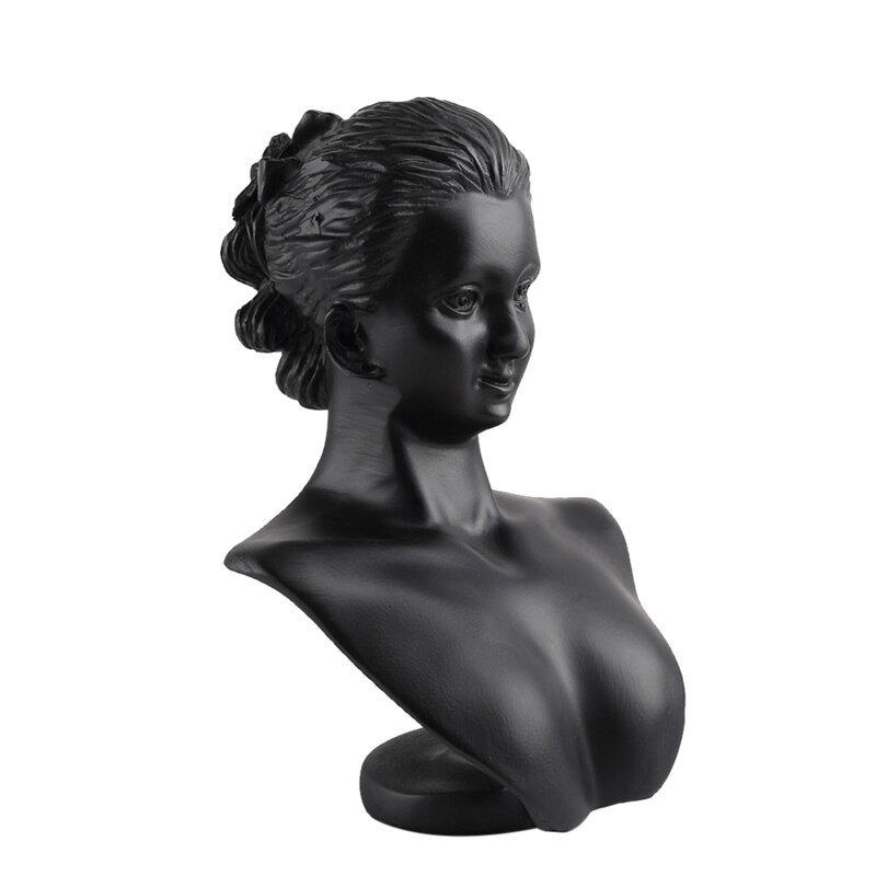 Black Resin Material Female Mannequin for Necklace Pendant Bust Jewelry Display Holder Jewelry Store Display: Women