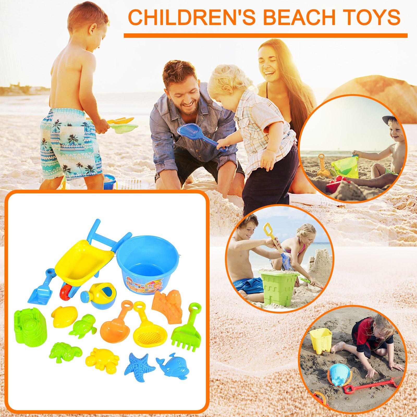 Beach Toy Sand Set Sand Play Sandpit Toy Summer Outdoor Toys Sandpit Toys Baby Learning Education Toys For Kids Fun Toys ##: E