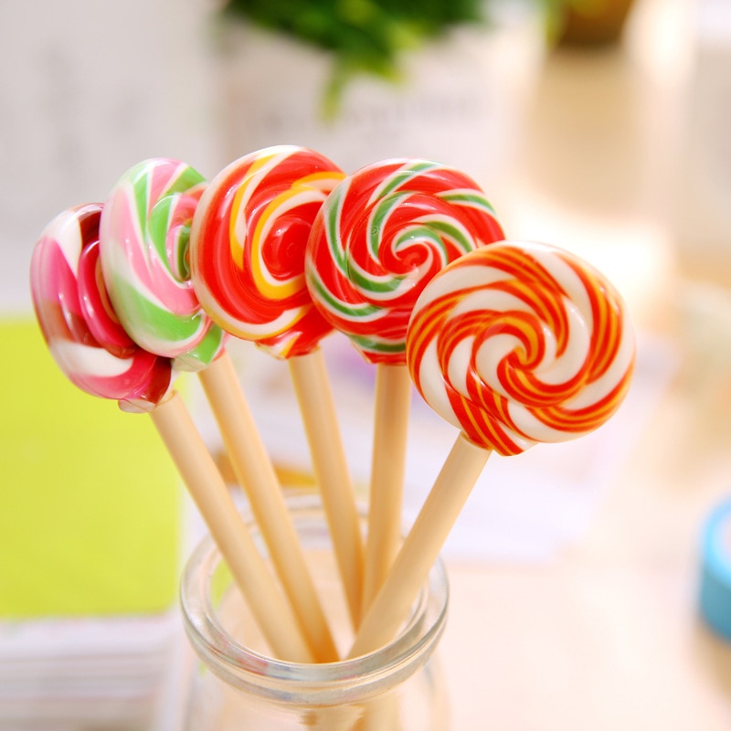 1 stuk Kawaii School Aanbod Kantoorbenodigdheden Balpen Handgrepen Creatieve Leuke Lolly Sweet Candy Freebie Styling