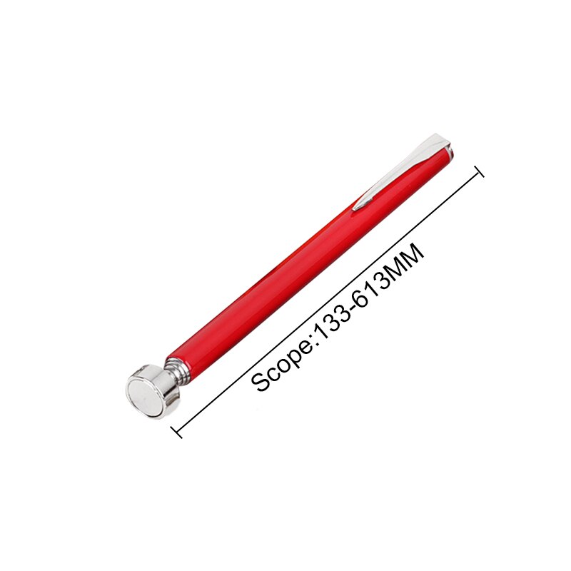 Magnetische Teleskop Pick Up Werkzeug Teleskop Magnet Stick zu Kleine Metall Picking Stift Metall Picker Saug Leistungsstarke Eisen Stick: Red 133-613mm
