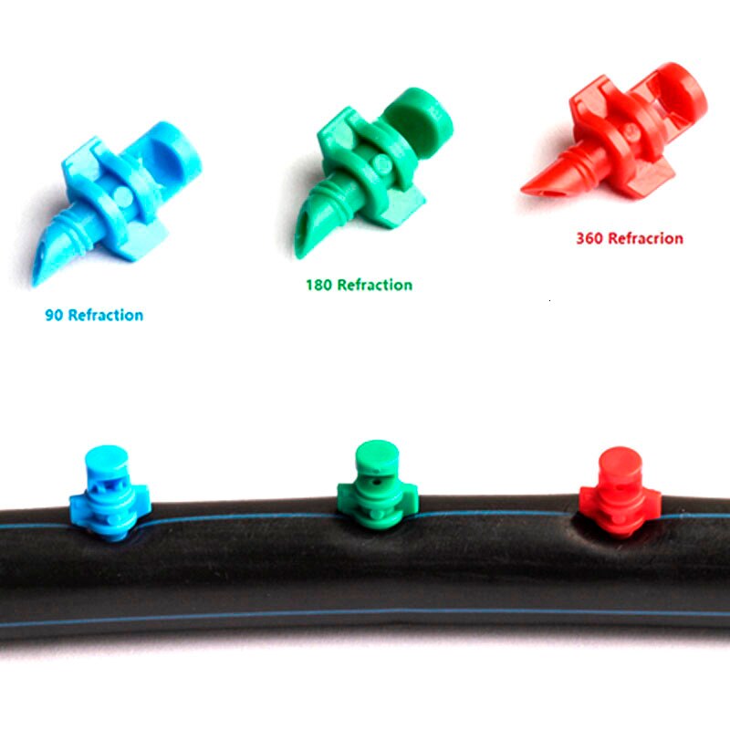 50pcs 90° 180° 360° Angle Simple Refraction Nozzle Sprinkler Head Garden Fruit Tree Irrigation Mist Sprayer