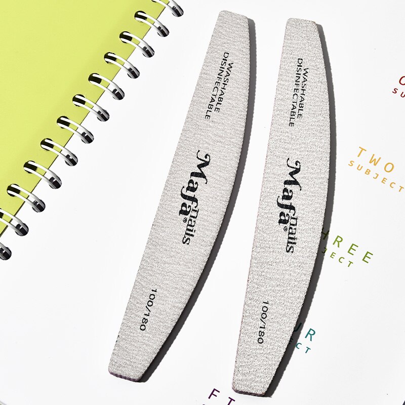 5XNail File 100/180 high Sanding nail files 100|180 grit pack of 5pcs Nail files half moon grey 100