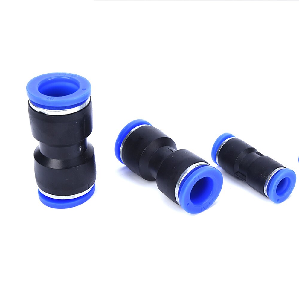 Pneumatiska kopplingar pu/pg rak koppling 4-16mm od slang reducerande 8-6mm plast tryck in snabbkoppling luftarmatur vvs
