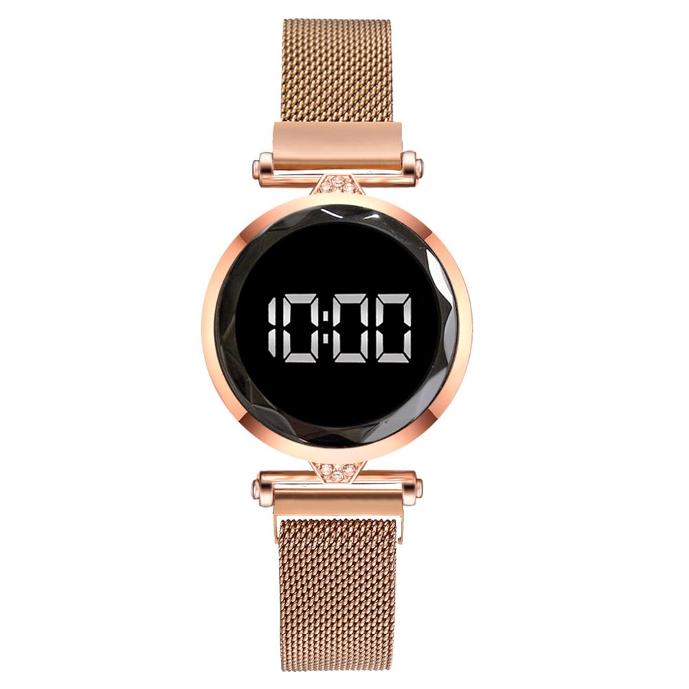 LED de luxe femmes Bracelet magnétique montres or Rose robe numérique montre Quartz montre-Bracelet dames horloge relogio feminino