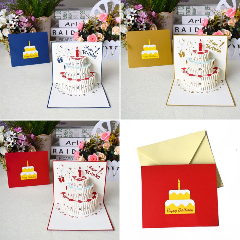3D Pop Up Happy Birthday Greeting Cards Cake Postc... – Grandado