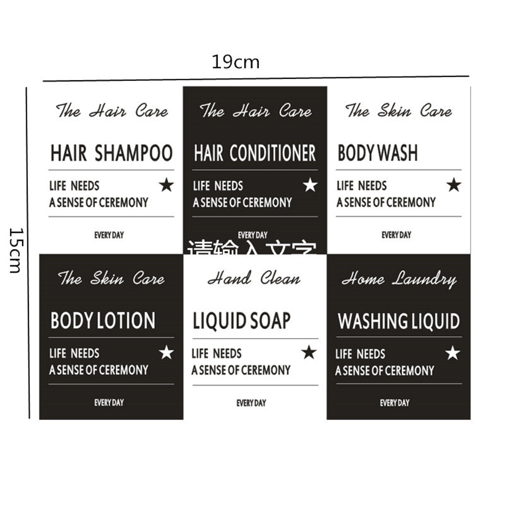 Etiquetas adhesivas para botellas de baño, dispensador de jabón, loción cosmética, etiquetas estampadas, etiquetas impermeables para champú y acondicionador
