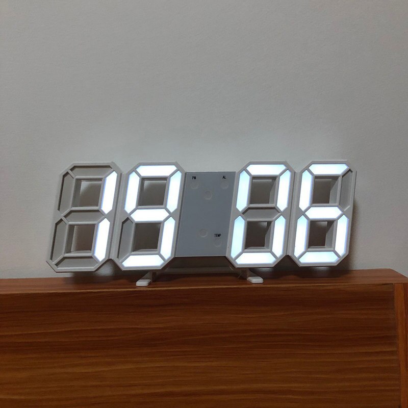Reloj de pared grande 3D, moderno, LED, Digital, USB, electrónico, nocturno, luminoso, alarma, de mesa, decoración del hogar de escritorio
