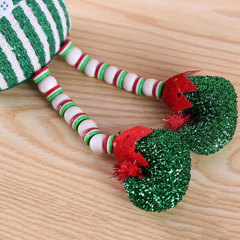 Christmas Xmas Tree Decoration Hanging Ornaments Long-Legged Elf Christmas Doll Elf Extendable Legs Dolls for Home Decor