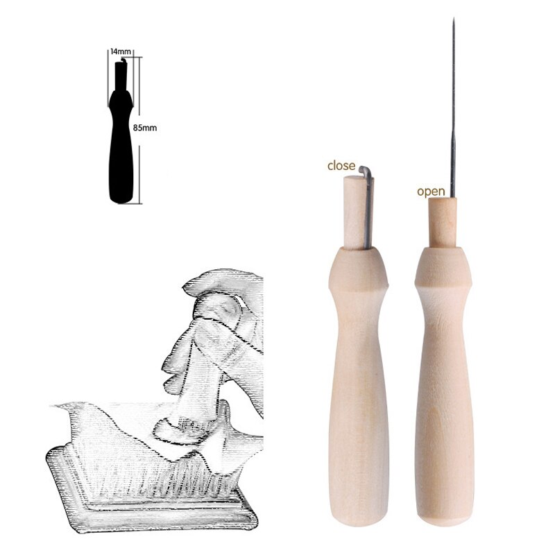 Thick Medium Fine Needle Practical 1 Set Felting Needles Pin Tool Wooden Handle Sewing Kit Wool Pins Knitting Black Blue Bottle