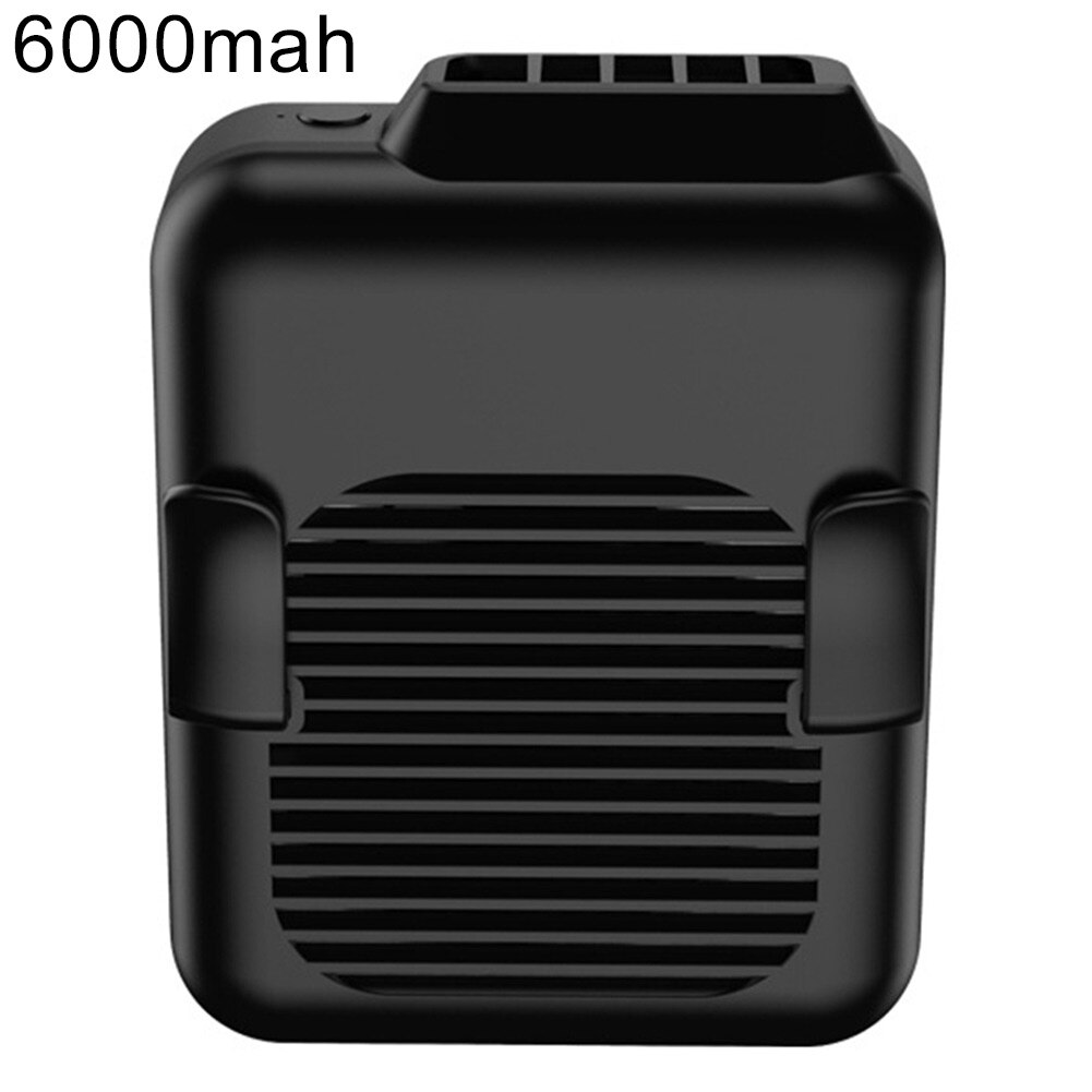 Taille Ventilator, draagbare Handsfree Usb Fan Zomer Draagbare Mini Usb 3 Versnellingen Opknoping Lanyard Clip Op Riem Air Cooling Fan: Black  G30 6000mah