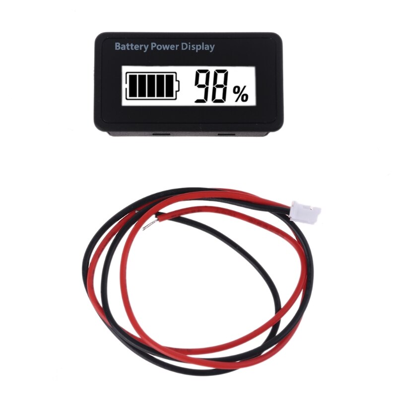 12V 24V 48V Digital Battery Capacity Display Universal LCD Car Motorcycle Lead-acid Lithium Battery Monitor Voltmeter