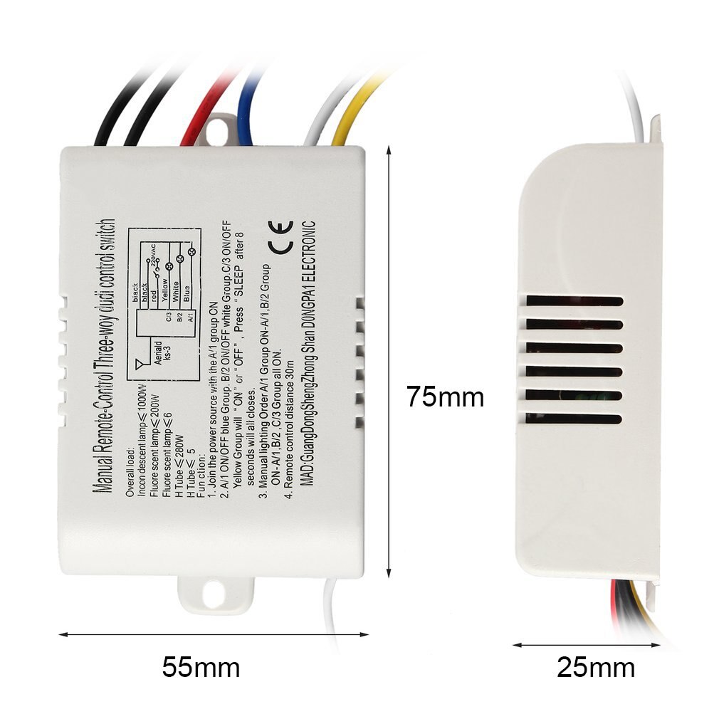 220V 3 Way ON/OFF Digital RF Remote Control Switch Wireless For Light Lamp Worldwide Store Brand