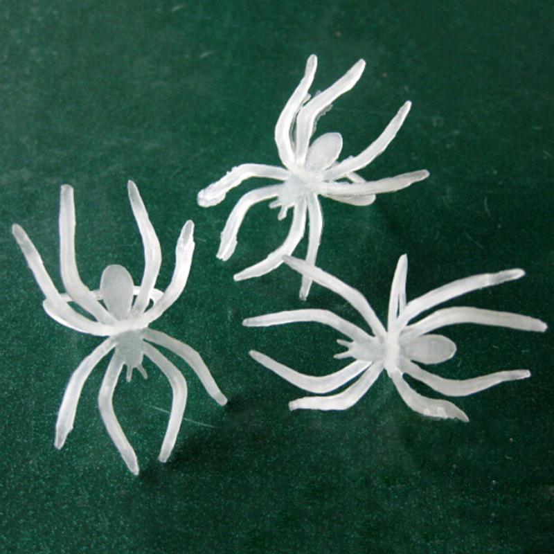 20 Pcs Halloween Decoratie Festival Levert Plastic Wit Glow Spider Funning Grapje Speelgoed Decoratie Realistische Prop