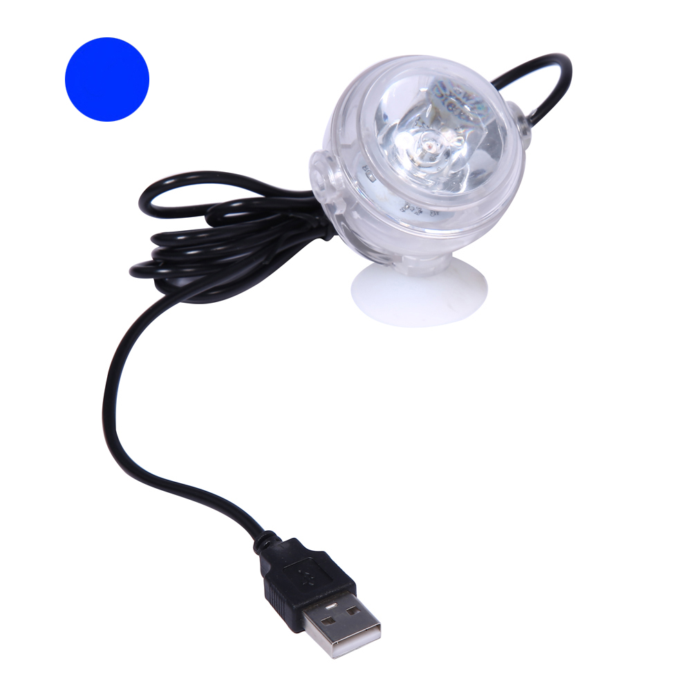 LED Spot Light Fish Tank Fish Tank Light Aquatic Aquarium Bright USB Charge Lamp Decoration: Blue
