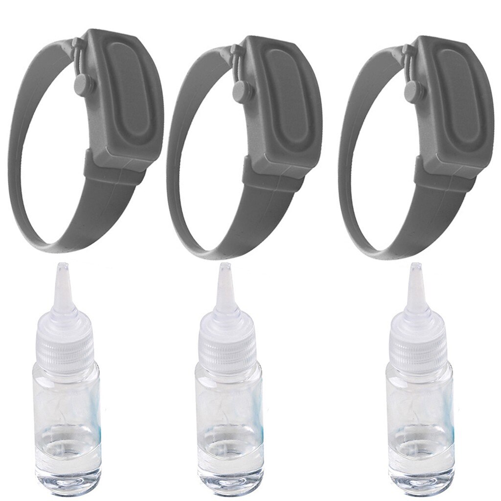 Armbånd hånd denne bærbare hånd sanitizer dispenser armbånd bærbare flydende silikone armbånd udendørs håndled wrap 817: Lysegrå