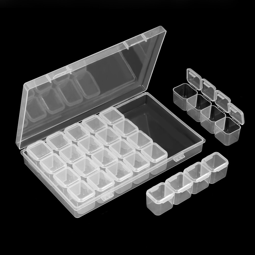 30/60 fente diamant peinture point de croix accessoires boîte à outils conteneur stockage 5D broderie mosaïque sans bouteilles: 60 Slot No bottles / Gris