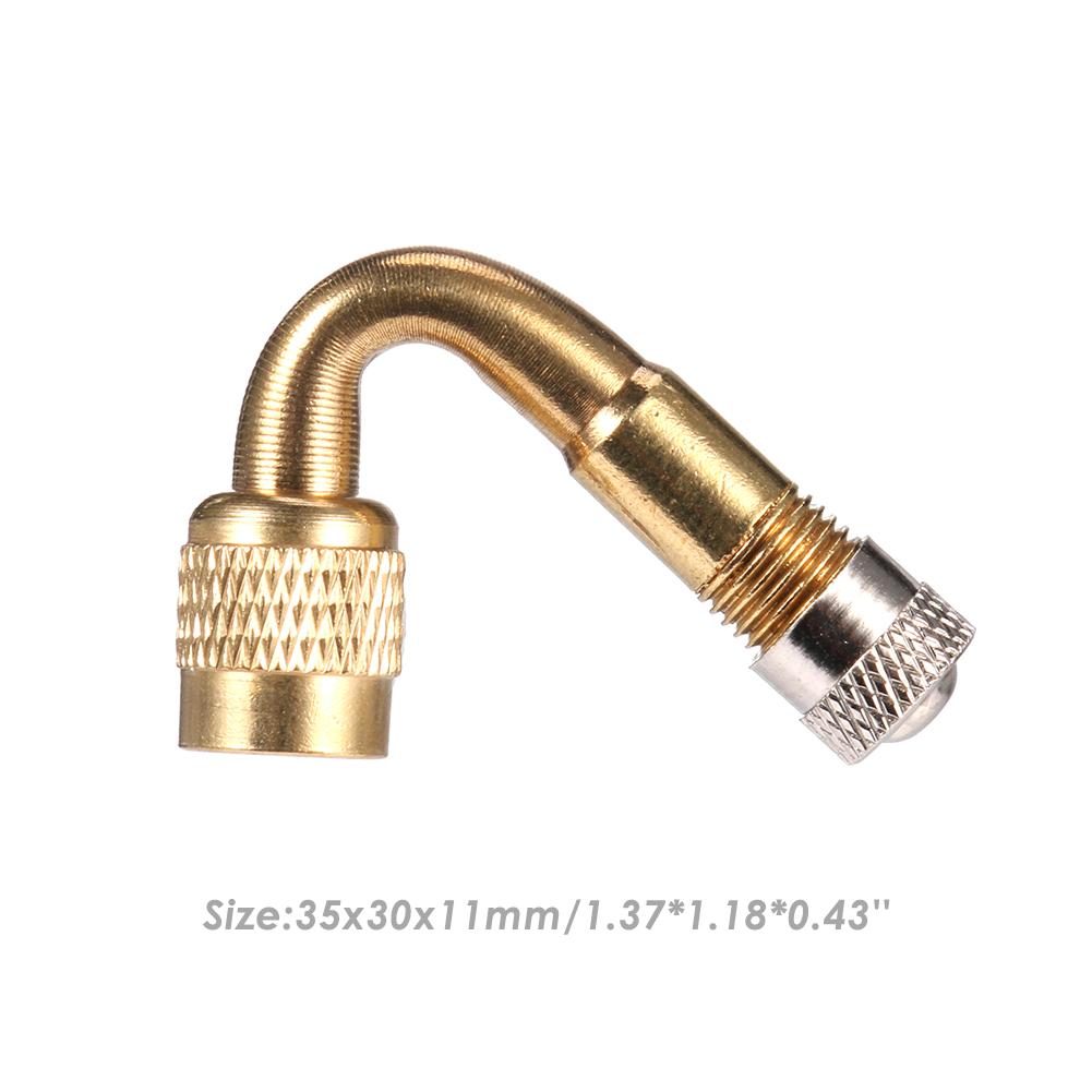 Schrader Valve Stem with Extension Adapter Brass Air Tyre Valve Cover for Car Truck Motorcycle Cycling Accessories: 45 Degree Gold