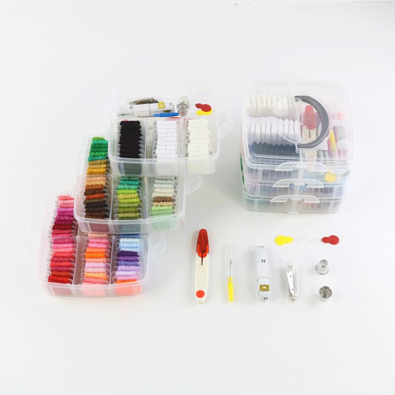 50/100/150pcs Embroidery Thread Box Set Cross Stitch Threads, Friendship Bracelets Floss, Rainbow Color Crafts Floss Sewing Tool