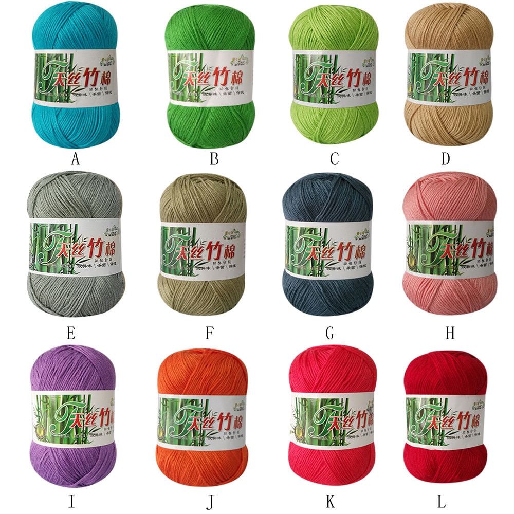 30 # neue Bambus Baumwolle Warme Weiche Weiche Glatte Natürliche betroffen Häkeln Strickwaren Wolle Garn 50g Katoen Garen Voor haken