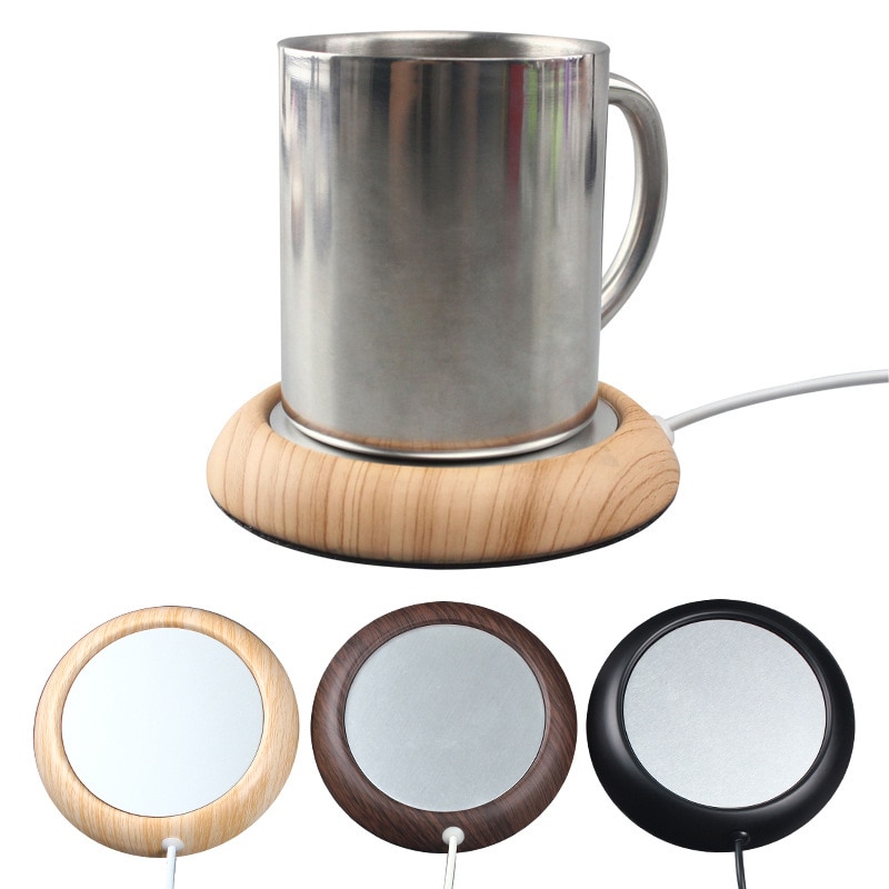 Fresco USB Pad calentador portátil USB de grano de madera taza de taza para bebidas Mat mantener beber Calentador de tazas de Montaña Rusa de carga USB