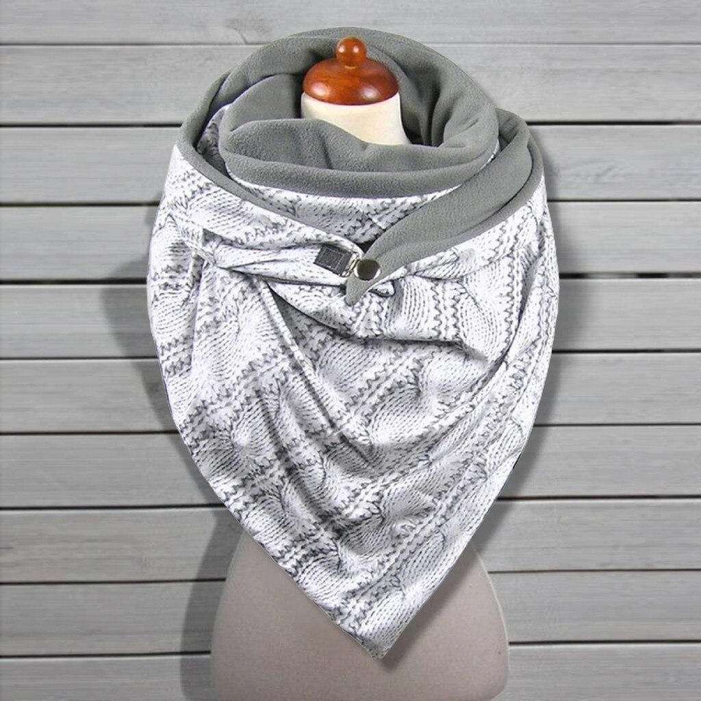 40#Women Warm Scarves Printing Button Soft Wrap Casual Shawls Women Malaysia Cotton Thermal Scarf Chaqueta Pelo