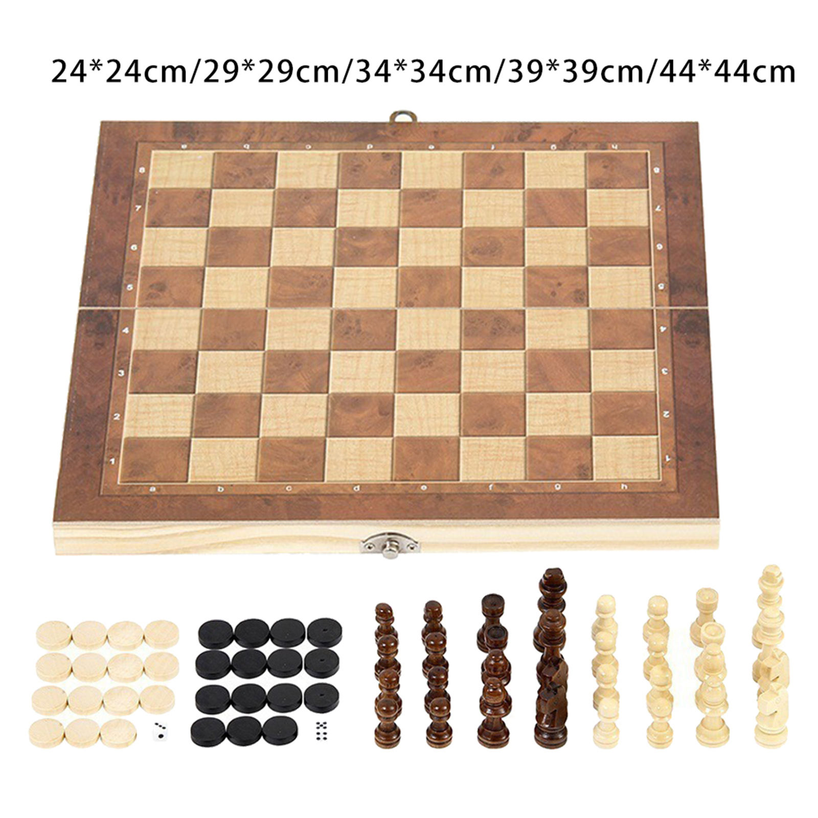 Checkers &amp; Chess Set, Wooden Chess Set for Kids and Adults, Storage Case for Piece, Handcraft Travel Chess Set