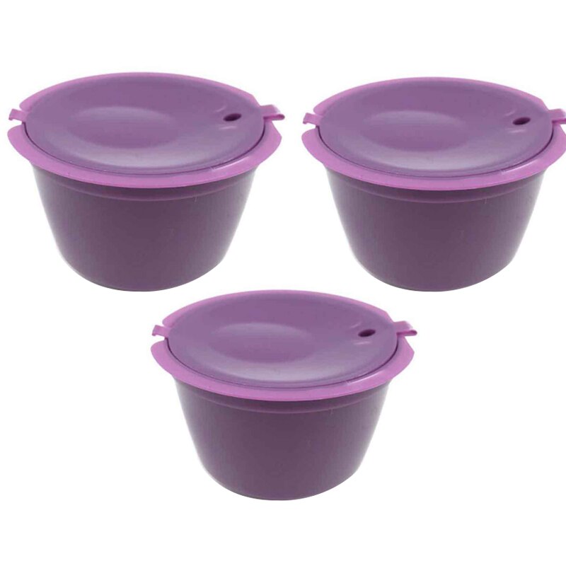 3pcs/pack use 150times Dolce Gusto Coffee Capsule Plastic Capsule Refillable Reusable Compatible with Nescafe Dolce Gusto refill: Darkpurple