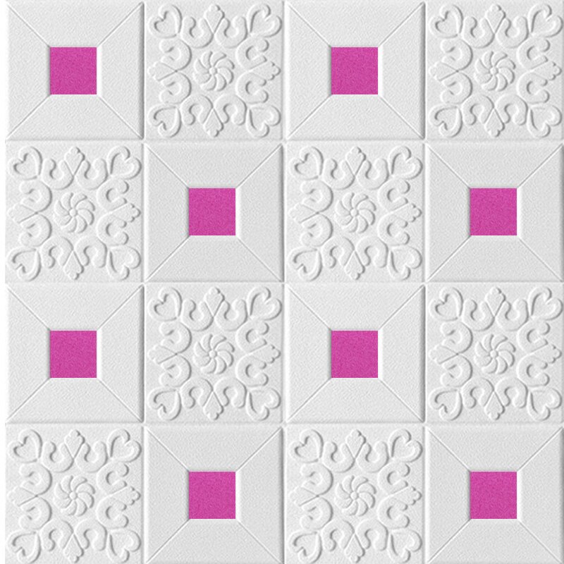 10pcs Self-Adhesive Roof Wall Sticker 3D Stereo Ceiling Wallpaper Foam Sticker Panel Living Room Home House Decor Bedroom TV Kid: Plum