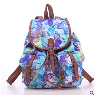 Mode Vrouwen Rugzak Canvas Afdrukken Rugzakken Bloemen Schooltassen Voor Tieners Meisjes Reizen Rugzak Sac A Dos Bolsas Mochilas: C