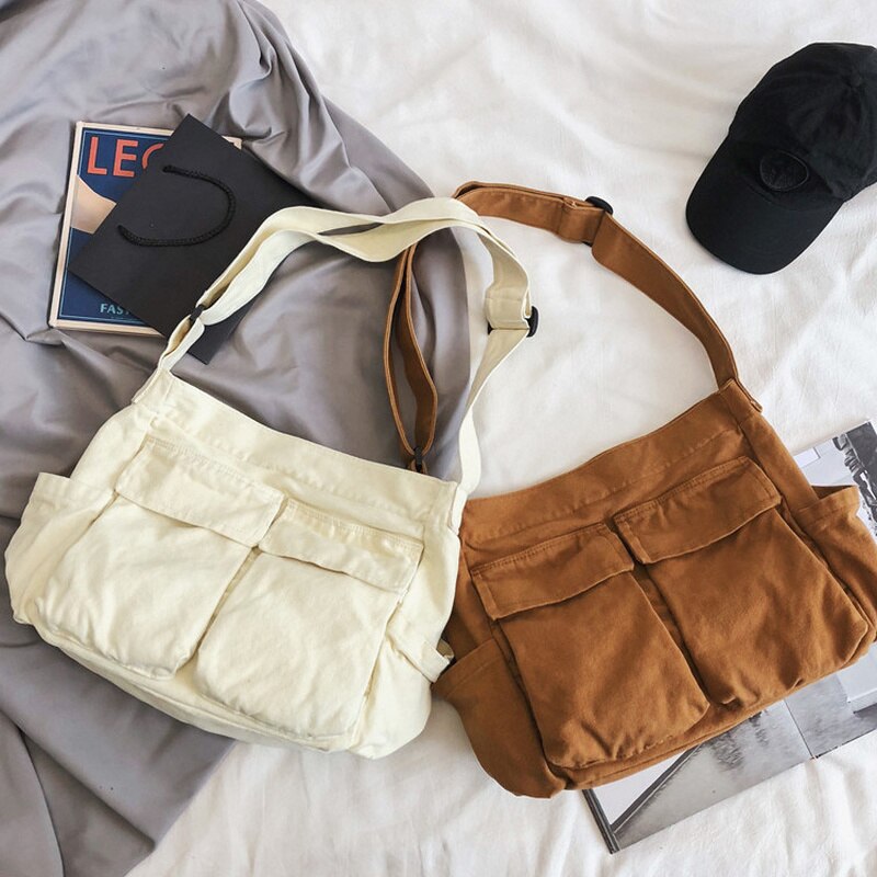 2022 Meisje Handtas Canvas Tiener Schoudertassen Tiener Vrouwen Messenger Bags Dames Casual Tassen Tiener Purse Crossbody Purse