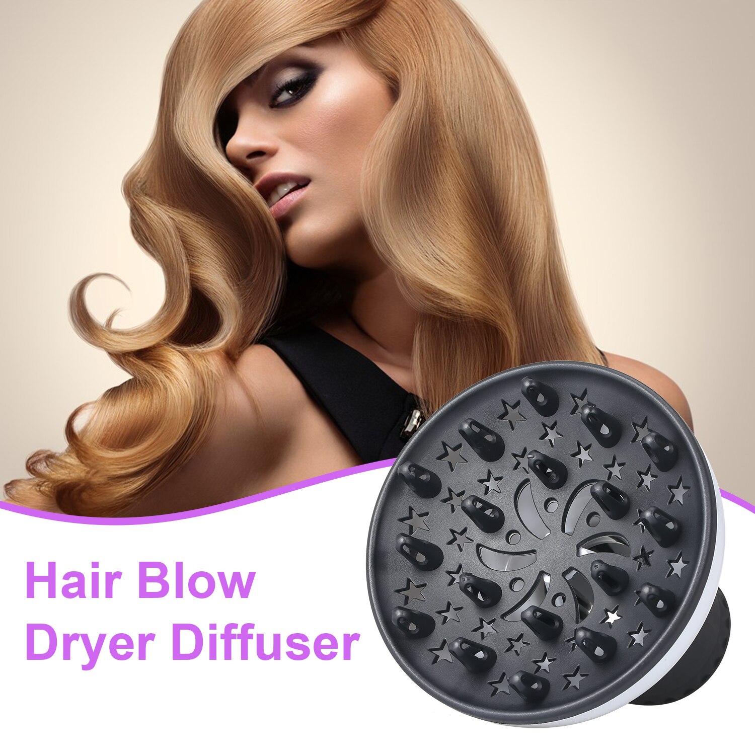 Diffuseur de sèche-cheveux pour vague bouclée épaisse Fine et cheveux crépus Volume d'air réglable produits pour Salon de coiffure