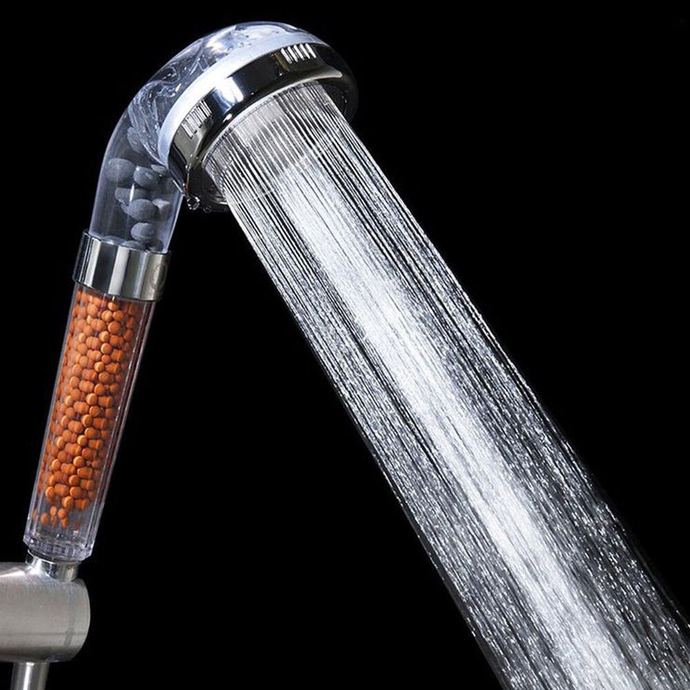 Bad brusehoved højtryksforstærkende vandbesparende filterkugler perler nytte bad brusehoved, der øger skure og opbevaring