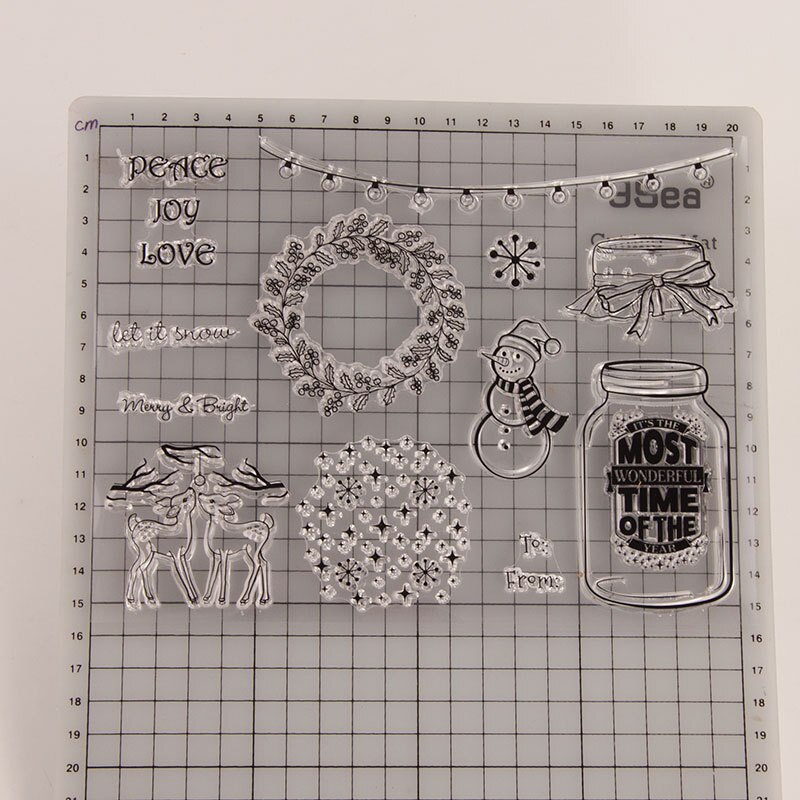 Julfrid glädje kärlek silikon klar genomskinlig stämpel och skärformar scrapbooking stämplar med dies: Bara stämpel