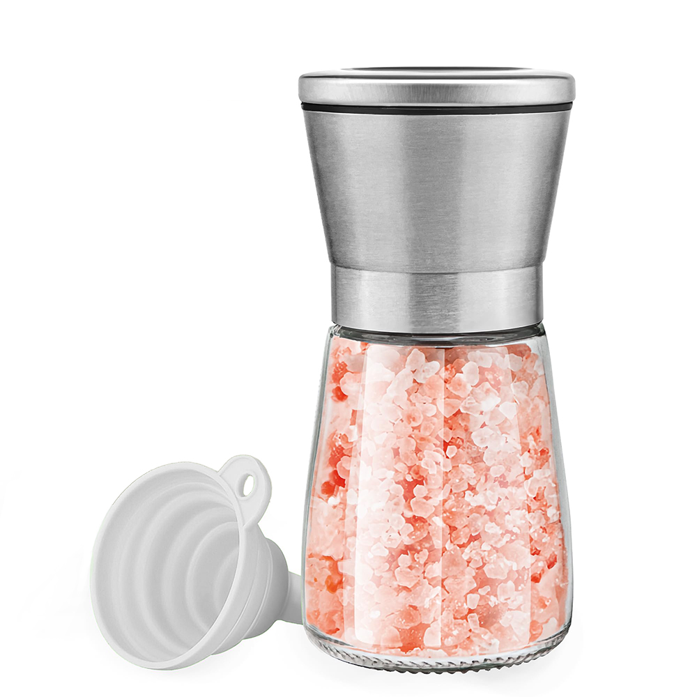 Salt and Pepper Grinder Set - Adjustable Coarseness, Refillable Stainless Steel Pepper Mill Grinders for Kitchen, Spice Grinder: light green