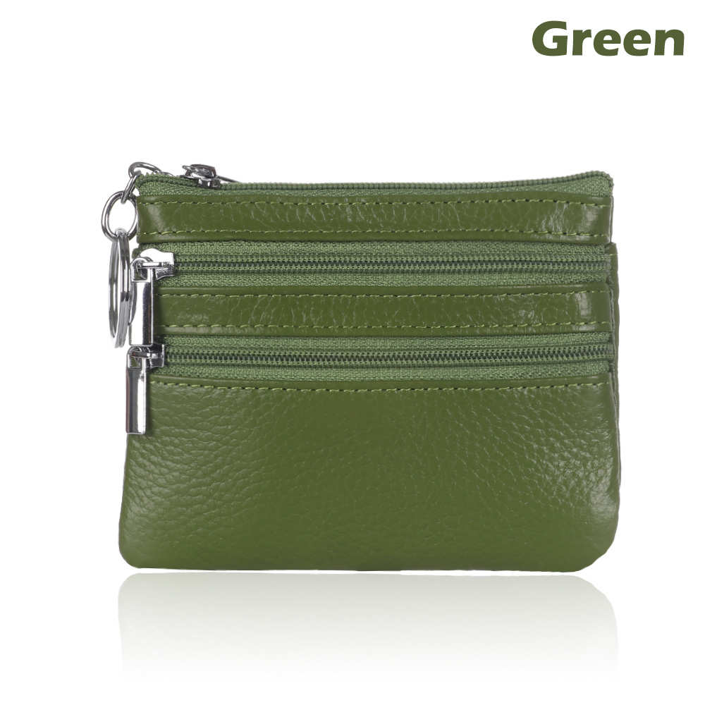 1Pcs Unisex PU Leder Kleine Geldbörse Neue Weiche Feste Kupplung Handtasche Bequem Platz Brieftasche Karte Schlüssel Ring beutel: green