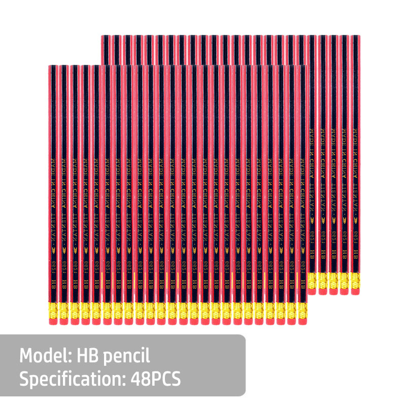 24/48/108Pcs /Lot Sketch Pencil Wooden Lead Pencils HB Pencil With Eraser Child Drawing Pencil School Writing Sketch Stationery: HB 48pcs2