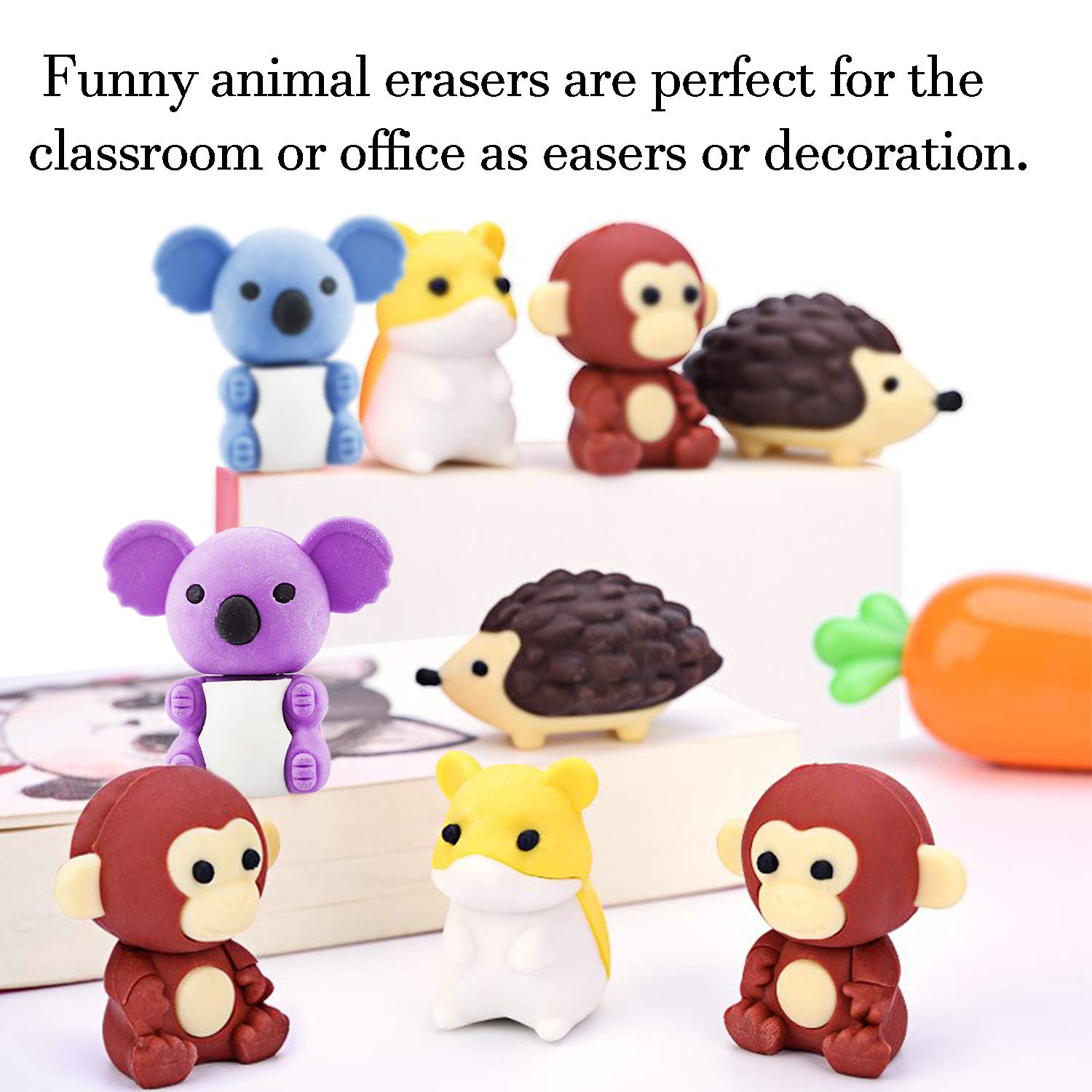 70PCS Animal Eraser Puzzle Erasers for Kids Classroom Party Favors Prizes Cute & Novelty Animal Pencil Erasers