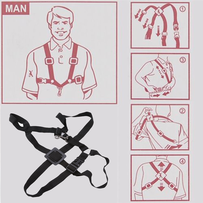 Professionele Verstelbare Harnas Schouder Zwart Sax Saxofoon Belt Neck Strap Voor Alt/Tenor/Sopraansaxofoon Accessoires