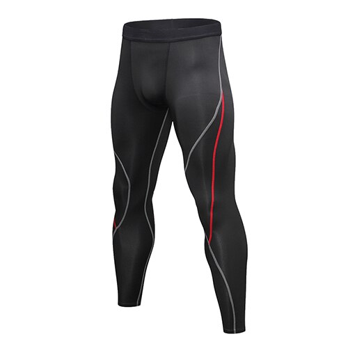 Mannen Strakke Sport Broek Fitness Running Training Broek Mode Stiksels Kleur Sneldrogende Ademende Broek: Black and Red / S