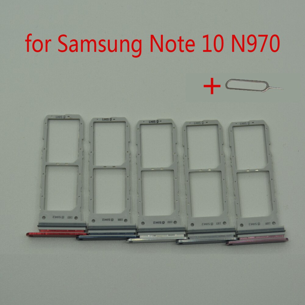 Sim-korttisovitin samsung note 10 n970 galaxy note 10 n970f alkuperäiselle matkapuhelimen kotelolle micro sd-kortin alustan pidike paikka
