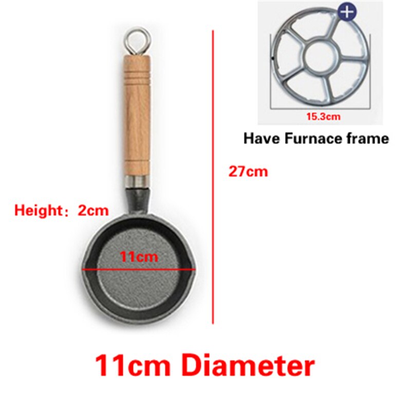 10Cm Kleine Speciale Olie Pan Voor Hete Olie Gietijzeren Mini Omelet Kleine Koekenpan Huishoudelijke Pan Non Stick pot Ontbijt Pot Potten: C